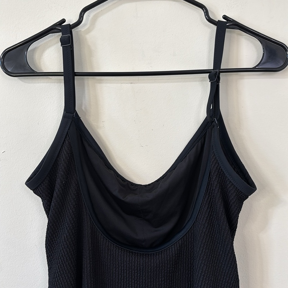 Aerie Crinkle Scoop Full Coverage One Piece Black Bathing Suit Size XL - Picture 8 of 12